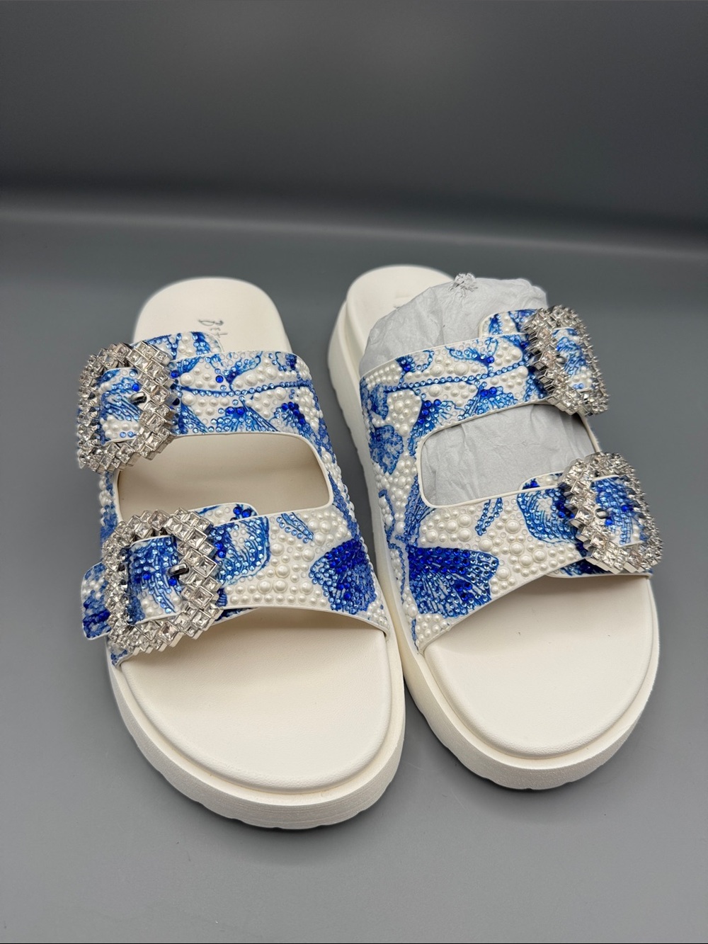 Betsey Johnson Women's Matie Floral Slip-On Flat Sandals